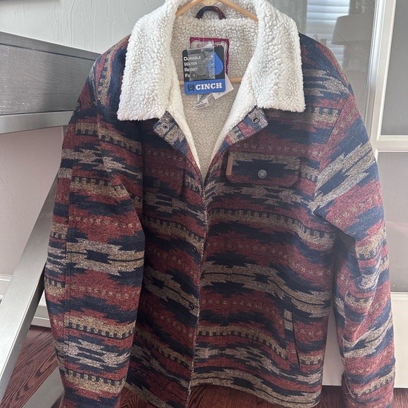 Cinch® Men's Multicolored Aztec Printed Trucker Jacket MWJ1511006 Size XL - Picture 5 of 7